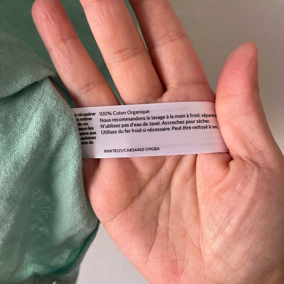 NEW Eileen Fisher  Gauze Mint Green Lagenlook Organic Cotton‎ Boxy Blouse Small - Picture 4 of 4